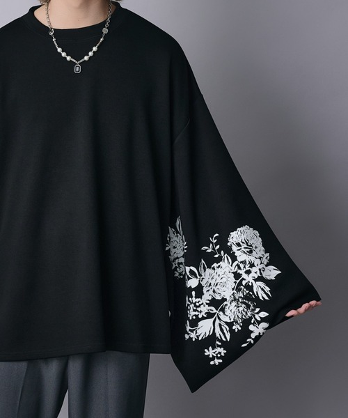 Ellno Loset(エルノロゼット)の「和スリーブフラワープリントロンT(Tシャツ/カットソー・メンズ・ブラック/オフホワイト・SMALL/MEDIUM/LARGE)」の20枚目の写真