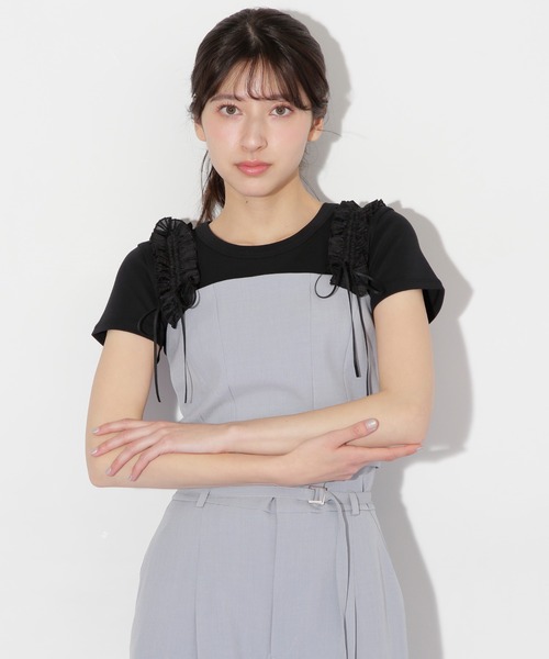 JILL by JILL STUART（ジルバイジルスチュアート）の「〈セットアップ対応〉フリルショルダービスチェ（シャツ/ブラウス・レディース・グレー/ブルー/ベージュ・FREE）」の22枚目の写真