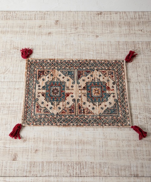 MILLION CARATS（ミリオンカラッツ）の「オリエンタルなラグデザインを施したアンティーク調の風合いが魅力のデジタルプリントランチョンマット（ランチョンマット/テーブルウェア・レディース・ブルー/オフホワイト/ピンク・FREE）」の11枚目の写真