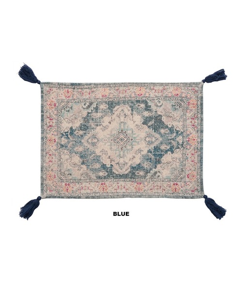 MILLION CARATS（ミリオンカラッツ）の「オリエンタルなラグデザインを施したアンティーク調の風合いが魅力のデジタルプリントランチョンマット（ランチョンマット/テーブルウェア・レディース・ブルー/オフホワイト/ピンク・FREE）」の19枚目の写真