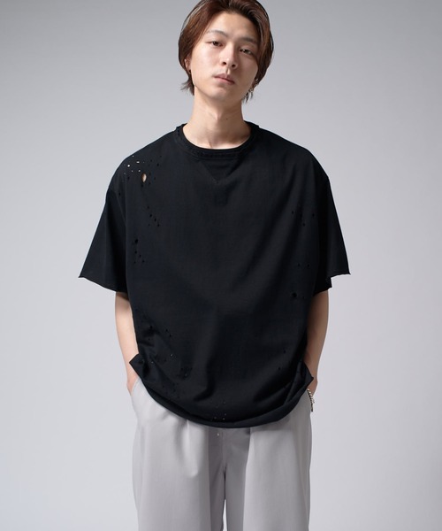 Lui's(ルイス)の「SHOTGUN T(Tシャツ/カットソー・メンズ・ブラック/チャコールグレー・FREE)」の1枚目の写真