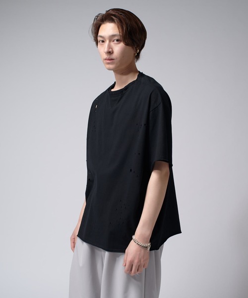 Lui's(ルイス)の「SHOTGUN T(Tシャツ/カットソー・メンズ・ブラック/チャコールグレー・FREE)」の4枚目の写真