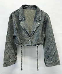 SOLA（ソラ）の「ショート丈ブリーチデニムジャケット（切替ライン×スタイルアップ）/【＠9een2＠】（デニムジャケット）」
