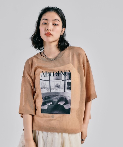 LEPSIM（レプシィム）の「12ゲージシアーロゴ5分袖プルオーバー　322287（ニット/セーター・レディース・ホワイト×ブラック/チャコールグレー/ライトグレー/ブルー/グレー系その他/ベージュ系その他/グレー系その他2/グレー系その他3/マスタード・FREE）」の7枚目の写真