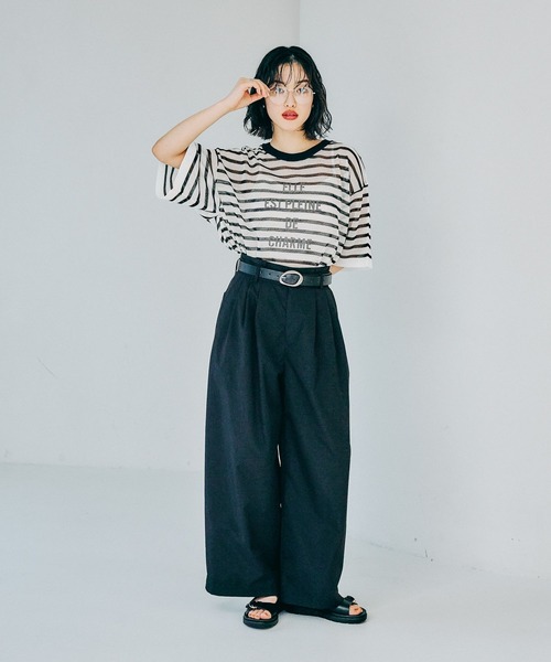 ちゃちゃまる セール】12ゲージシアーロゴ5分袖プルオーバー 322287（ニット