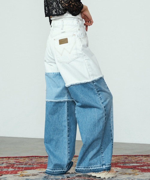 セール】Wrangler/ラングラー リメイクワイドデニムパンツ/リメイク