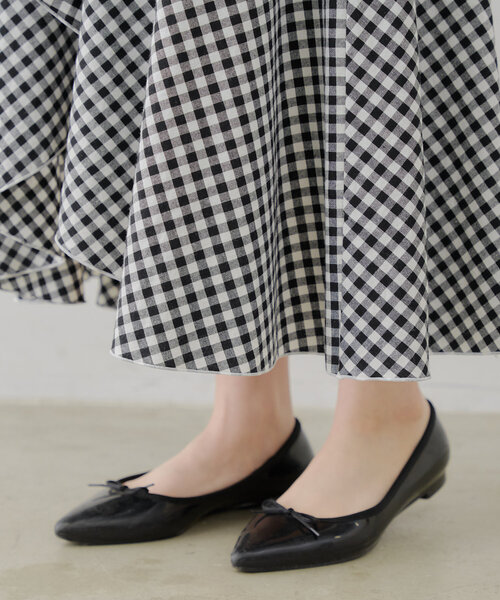 continuer de NICE CLAUP（コンティニューデナイスクラップ）の「【@reve.perle_セレクト】ラッフルロングスカート（スカート・レディース・チェック/ブラック・FREE）」の22枚目の写真