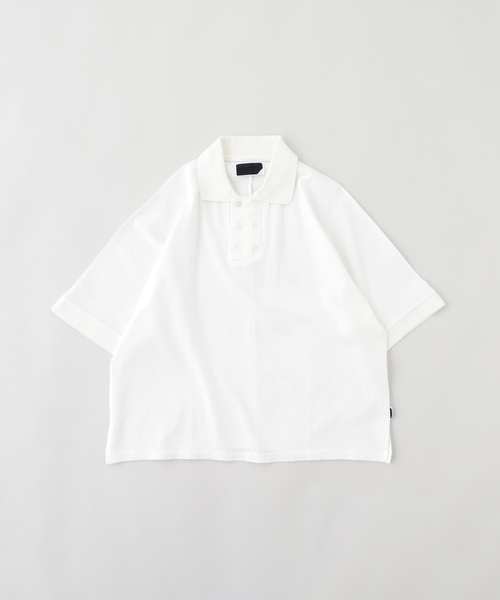 PHINGERIN(フィンガリン)の「PHINGERIN / フィンガリン DOUBLE ポロシャツ PD-251-LCS-081(ポロシャツ・メンズ・ホワイト/ブラック・MEDIUM/LARGE)」の1枚目の写真