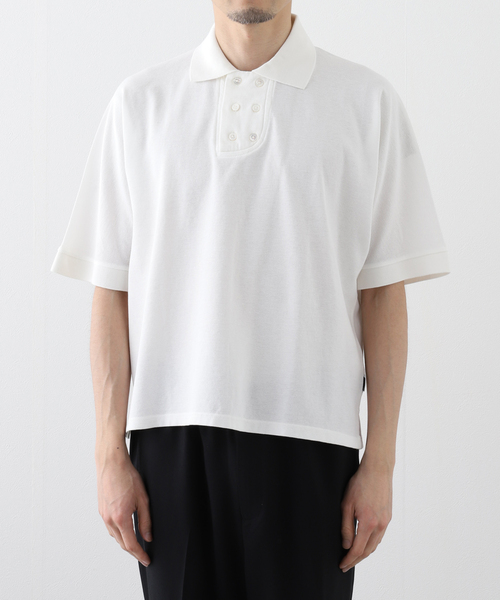 PHINGERIN(フィンガリン)の「PHINGERIN / フィンガリン DOUBLE ポロシャツ PD-251-LCS-081(ポロシャツ・メンズ・ホワイト/ブラック・MEDIUM/LARGE)」の7枚目の写真