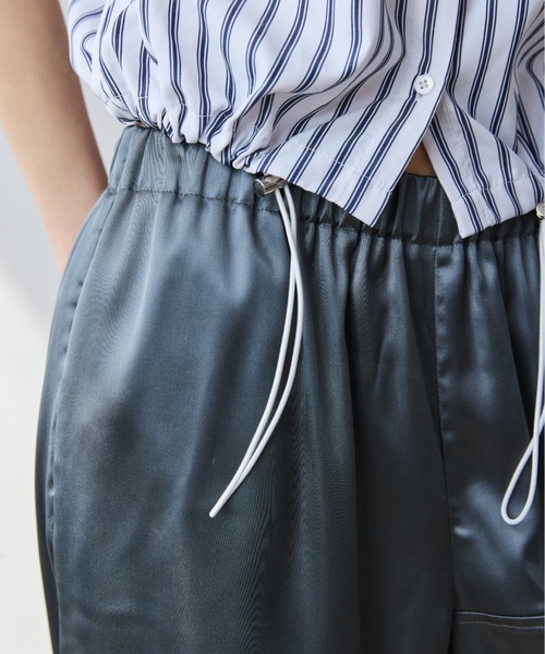 AIC.（エーアイシー）の「ストライプタックスリーブドローストリングシャツ（シャツ/ブラウス・レディース・オフホワイト/ブルー・FREE）」の12枚目の写真