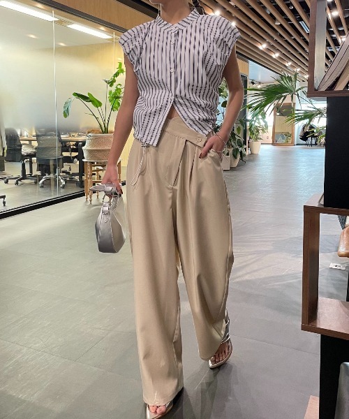 AIC.（エーアイシー）の「ストライプタックスリーブドローストリングシャツ（シャツ/ブラウス・レディース・オフホワイト/ブルー・FREE）」の22枚目の写真