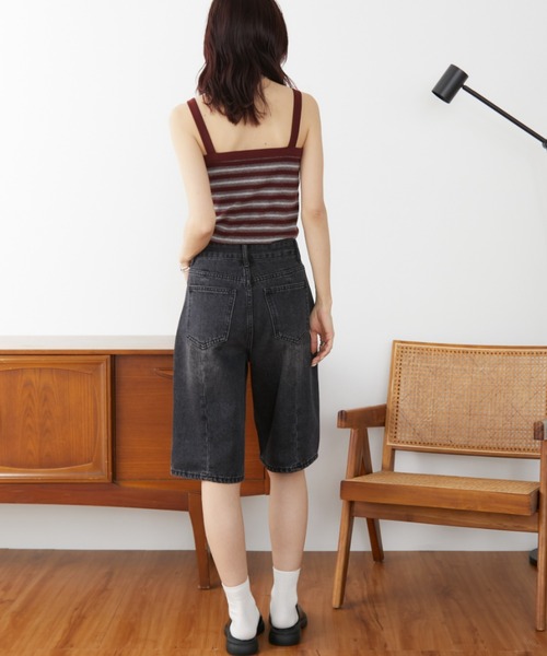 Auntie Rosa Holiday(アンティローザホリデー)の「ウォッシュドデニムハーフパンツ / サイズ展開あり(デニムパンツ・レディース・ブラック/ブルー・SMALL/MEDIUM)」の10枚目の写真