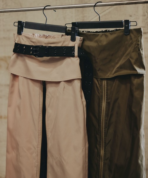 THEODORIC.dy（セオドリックディ）の「プリーツシフトスカート(ベルト付属＆プリーツ開閉式）（スカート・レディース・ベージュ/カーキ・フリー）」の15枚目の写真