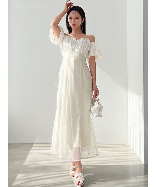 RESEXXY（リゼクシー）の「チェックコンビマーメイドワンピース（ワンピース・レディース・ホワイト/ブラック/ブルー・FREE）」の5枚目の写真