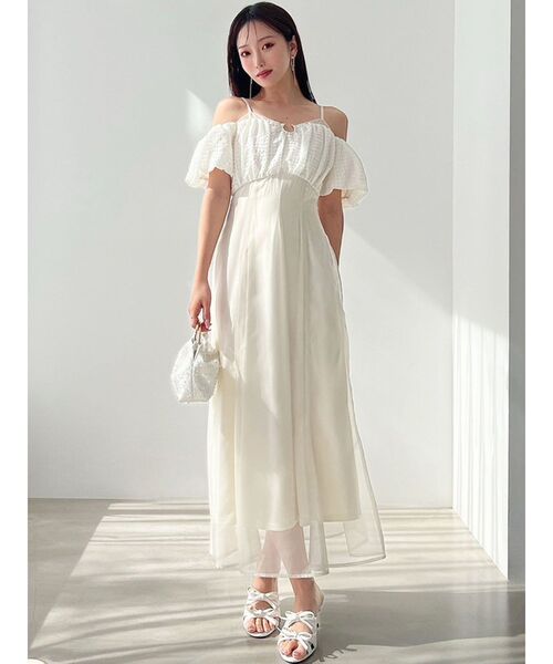 RESEXXY（リゼクシー）の「チェックコンビマーメイドワンピース（ワンピース・レディース・ホワイト/ブラック/ブルー・FREE）」の6枚目の写真