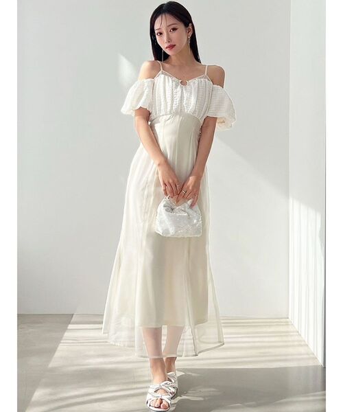 RESEXXY（リゼクシー）の「チェックコンビマーメイドワンピース（ワンピース・レディース・ホワイト/ブラック/ブルー・FREE）」の8枚目の写真