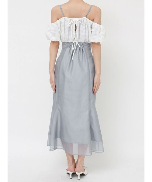 RESEXXY（リゼクシー）の「チェックコンビマーメイドワンピース（ワンピース・レディース・ホワイト/ブラック/ブルー・FREE）」の15枚目の写真