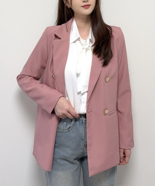 shoppinggo(ショッピングゴー)の「テーラードジャケット(テーラードジャケット・レディース・ベージュ/カーキ系/グレー/ブラック/ブラウン系/ピンク/グリーン/ブルー/イエロー/ネイビー・L/M)」の10枚目の写真