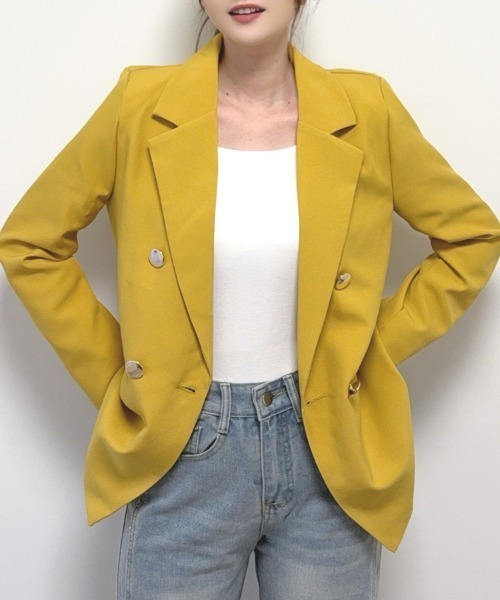 shoppinggo(ショッピングゴー)の「テーラードジャケット(テーラードジャケット・レディース・ベージュ/カーキ系/グレー/ブラック/ブラウン系/ピンク/グリーン/ブルー/イエロー/ネイビー・L/M)」の9枚目の写真