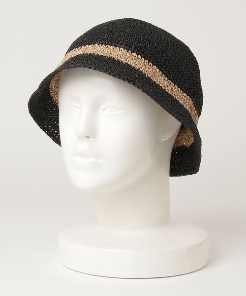 RACAL（ラカル）の「RACAL(ラカル)和紙コマ編みチューリップニットハット [RL-24-1374]（ハット・メンズ・ベージュ/ブラック・F）」の1枚目の写真