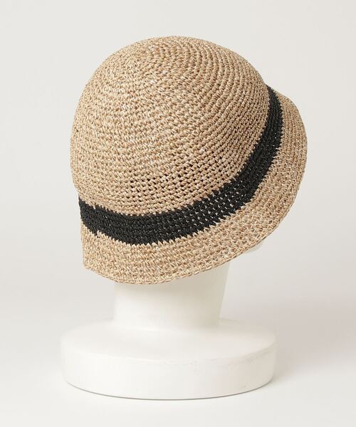 RACAL（ラカル）の「RACAL(ラカル)和紙コマ編みチューリップニットハット [RL-24-1374]（ハット・メンズ・ベージュ/ブラック・F）」の4枚目の写真
