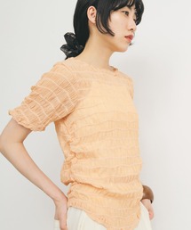 KBF | シャーリングシアートップス(Tシャツ/カットソー)