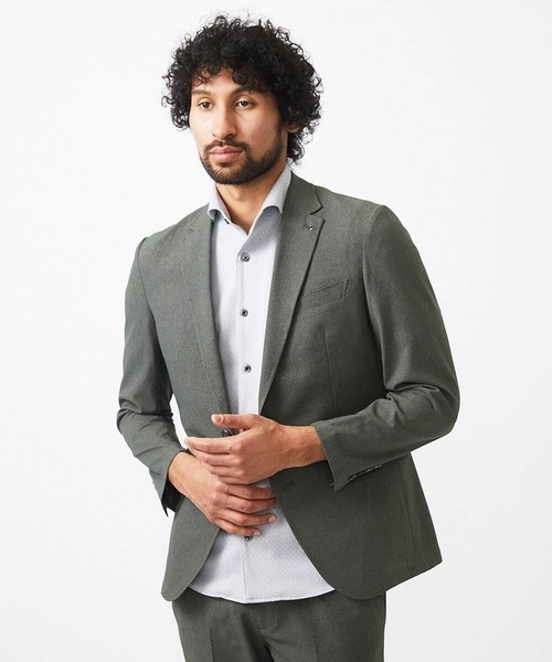 MICHEL KLEIN HOMME (ミッシェルクランオム)の「【セットアップ】メッシュテーラードジャケット(テーラードジャケット・メンズ・ブラック/カーキ・MEDIUM/LARGE/X-LARGE)」の14枚目の写真