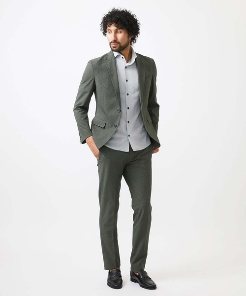 MICHEL KLEIN HOMME (ミッシェルクランオム)の「【セットアップ】メッシュテーラードジャケット(テーラードジャケット・メンズ・ブラック/カーキ・MEDIUM/LARGE/X-LARGE)」の5枚目の写真