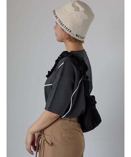 ehka sopo（エヘカソポ）の「ライン柄Tシャツ（Tシャツ/カットソー・レディース・ラベンダー/オフホワイト/チャコールグレー・F）」の21枚目の写真