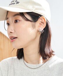 クリアフラワーピアス