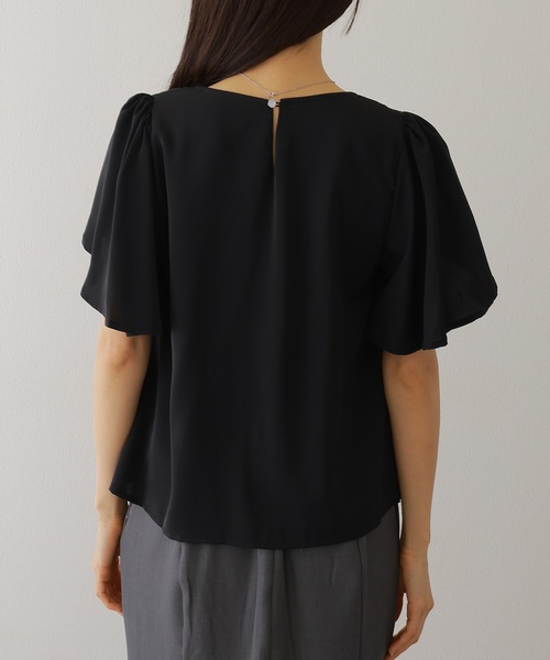 Lace Ladies(レースレディース)の「パール ライン フリル袖 シフォン ブラウス(シャツ/ブラウス・レディース・ブラック/ホワイト/ネイビー/グレー・FREE/S)」の10枚目の写真