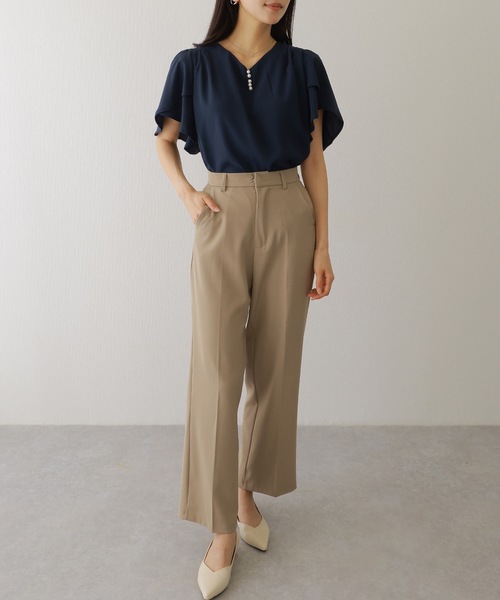 Lace Ladies(レースレディース)の「パール ライン フリル袖 シフォン ブラウス(シャツ/ブラウス・レディース・ブラック/ホワイト/ネイビー/グレー・FREE/S)」の13枚目の写真