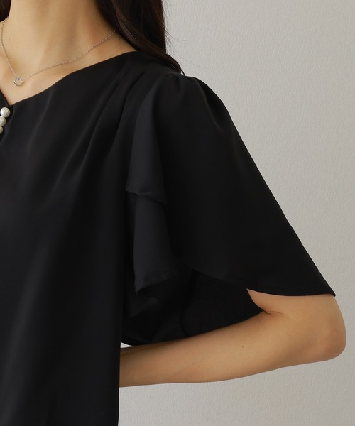 Lace Ladies(レースレディース)の「パール ライン フリル袖 シフォン ブラウス(シャツ/ブラウス・レディース・ブラック/ホワイト/ネイビー/グレー・FREE/S)」の21枚目の写真