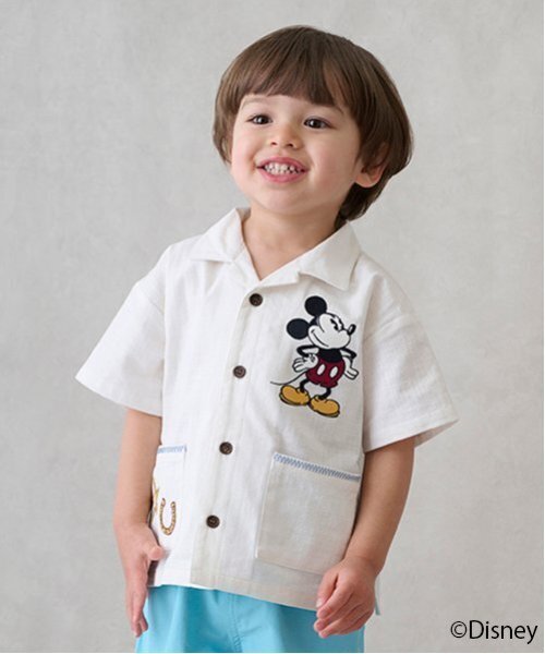 petit main（プティマイン）の「【Disney】開衿半袖シャツ（シャツ/ブラウス・キッズ・カラフル/ブラウン/キナリ・100cm/130cm/110cm/120cm/90cm/80ｃｍ）」の4枚目の写真