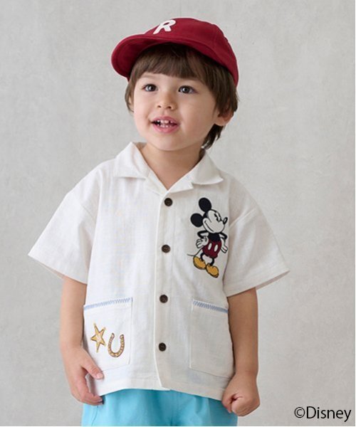 petit main（プティマイン）の「【Disney】開衿半袖シャツ（シャツ/ブラウス・キッズ・カラフル/ブラウン/キナリ・100cm/130cm/110cm/120cm/90cm/80ｃｍ）」の5枚目の写真