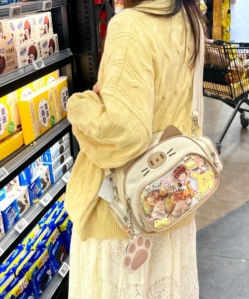 gossip!ロサンゼルス(ゴシップロサンゼルス)の「Y2Kガーリー*3WAYねこ型痛バッグ(ショルダーバッグ・レディース・ブラウン/オフホワイト/ブルー/シルバー/ブラック・FREE)」の4枚目の写真