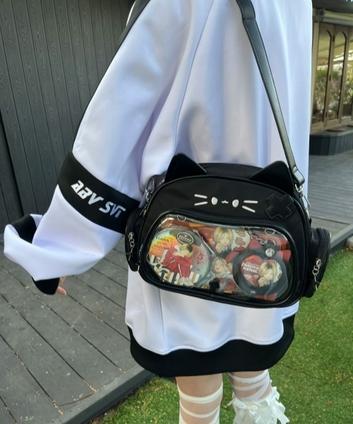 gossip!ロサンゼルス(ゴシップロサンゼルス)の「Y2Kガーリー*3WAYねこ型痛バッグ(ショルダーバッグ・レディース・ブラウン/オフホワイト/ブルー/シルバー/ブラック・FREE)」の3枚目の写真