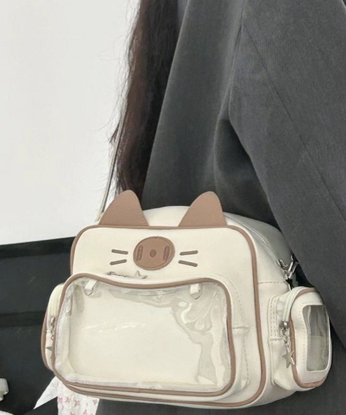 ♡ねこねこ♡　ふわコロショルダー&エッグバッグ　3点セット セール】Y2Kガーリー＊3WAYねこ型痛バッグ（ショルダーバッグ