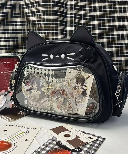 ♡kr2hkr♡　ふわコロショルダー　ユキエモン3点セット Y2Kガーリー＊3WAYねこ型痛バッグ（ショルダーバッグ）｜gossip