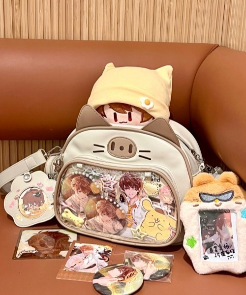 ♡kr2hkr♡　ふわコロショルダー　ユキエモン3点セット セール】Y2Kガーリー＊3WAYねこ型痛バッグ（ショルダーバッグ