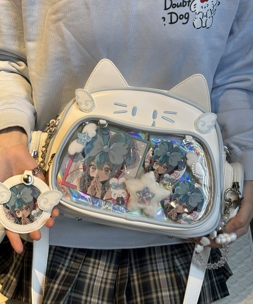 ♡kr2hkr♡　ふわコロショルダー　ユキエモン3点セット セール】Y2Kガーリー＊3WAYねこ型痛バッグ（ショルダーバッグ