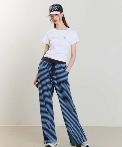 LUVISTRUE（ラヴイズトゥルー）の「SM STAR PANTS（スウェットパンツ・レディース・チャコール/ピンク/ブラック・FREE）」の7枚目の写真