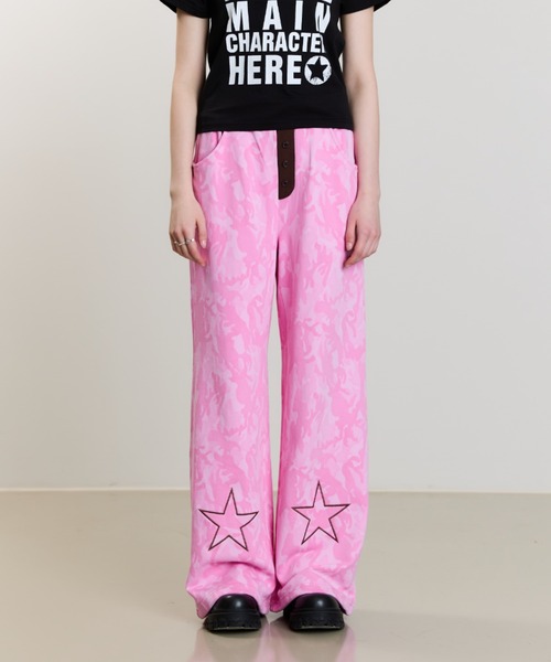 LUVISTRUE（ラヴイズトゥルー）の「SM STAR PANTS（スウェットパンツ・レディース・チャコール/ピンク/ブラック・FREE）」の16枚目の写真