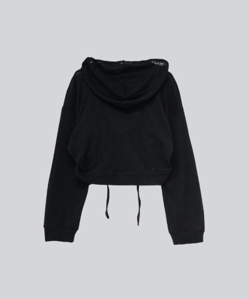 Uenui(ウニュイ)の「ドローストリングデザイン シアーパーカー(Tシャツ/カットソー・レディース・ホワイト/ピンク/ベージュ/ブラック/ブルー・FREE)」の15枚目の写真
