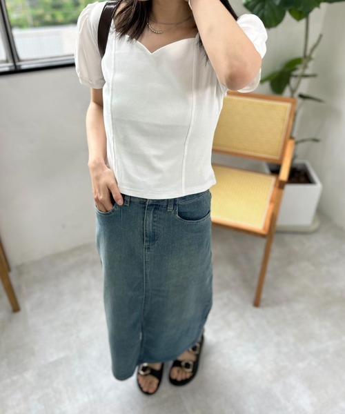 mebole(メボレ)の「バルーンオープンネックトップ(Tシャツ/カットソー・レディース・ブラック/ホワイト・FREE)」の12枚目の写真