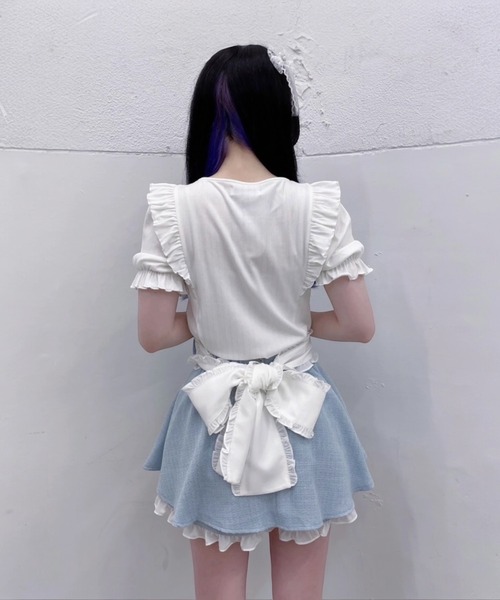 Ank Rouge（アンクルージュ）の「おリボンパールツイードスカパン（スカート・レディース・ホワイト/ブラック/ブルー・M）」の17枚目の写真