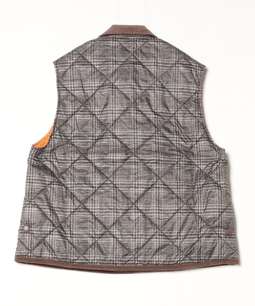 Vincent et Mireille（バンソンエミレイユ）の「Vincent et Mireille/バンソンエミレイユ RIDING VEST(PRINT) ライディングベスト(プリント) キルティングベスト（ベスト・メンズ・ベージュ・36）」の2枚目の写真