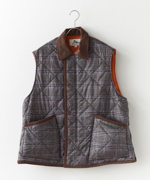 Vincent et Mireille（バンソンエミレイユ）の「Vincent et Mireille/バンソンエミレイユ RIDING VEST(PRINT) ライディングベスト(プリント) キルティングベスト（ベスト・メンズ・ベージュ・36）」の4枚目の写真