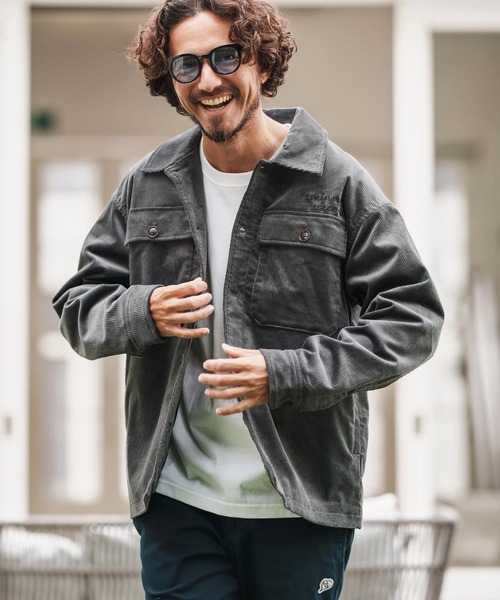 mj10862-corduroy CPO Jacket with cursive embroidery コーデュロイ