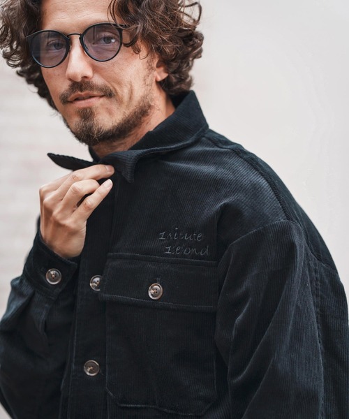 mj10862-corduroy CPO Jacket with cursive embroidery コーデュロイ